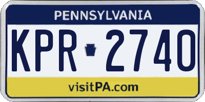 PA license plate KPR2740