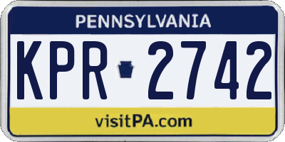 PA license plate KPR2742
