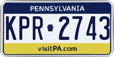 PA license plate KPR2743
