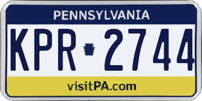 PA license plate KPR2744