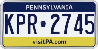 PA license plate KPR2745