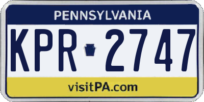 PA license plate KPR2747