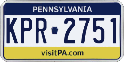 PA license plate KPR2751