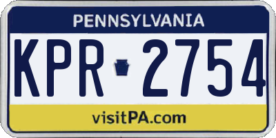 PA license plate KPR2754