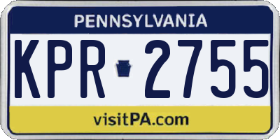 PA license plate KPR2755
