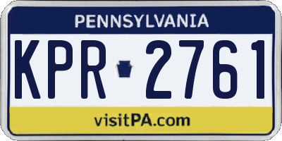 PA license plate KPR2761