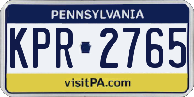 PA license plate KPR2765