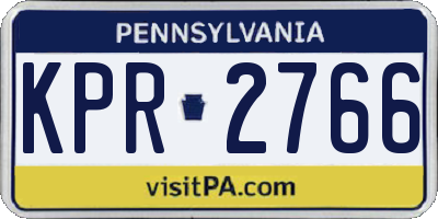 PA license plate KPR2766