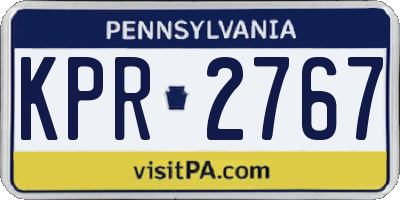 PA license plate KPR2767