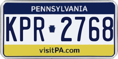 PA license plate KPR2768