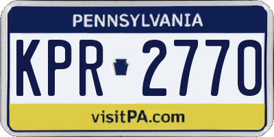PA license plate KPR2770