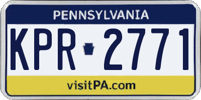 PA license plate KPR2771