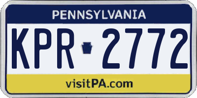 PA license plate KPR2772