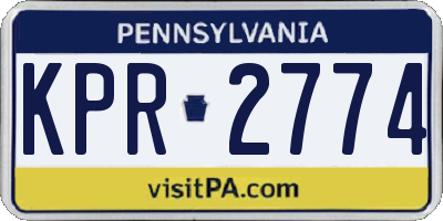 PA license plate KPR2774