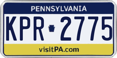 PA license plate KPR2775