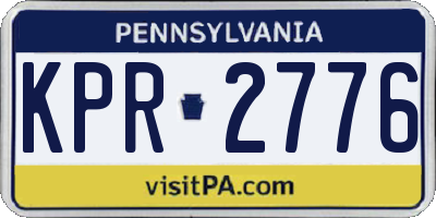 PA license plate KPR2776