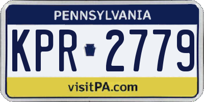 PA license plate KPR2779
