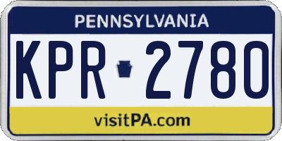 PA license plate KPR2780