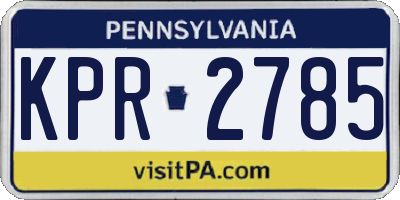 PA license plate KPR2785