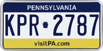 PA license plate KPR2787
