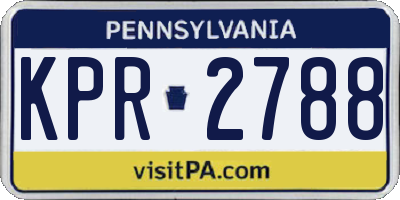 PA license plate KPR2788