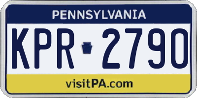 PA license plate KPR2790