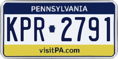 PA license plate KPR2791
