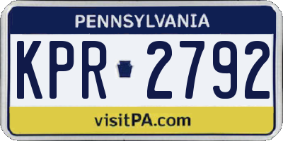 PA license plate KPR2792