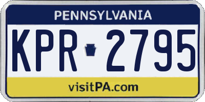 PA license plate KPR2795
