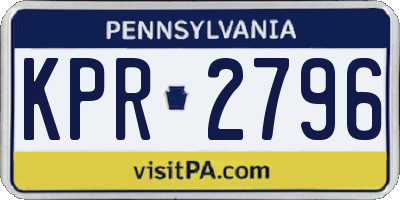 PA license plate KPR2796