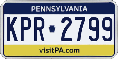 PA license plate KPR2799