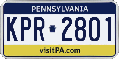 PA license plate KPR2801