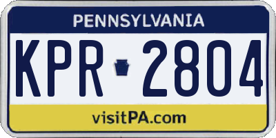 PA license plate KPR2804