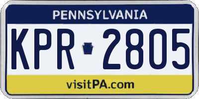 PA license plate KPR2805