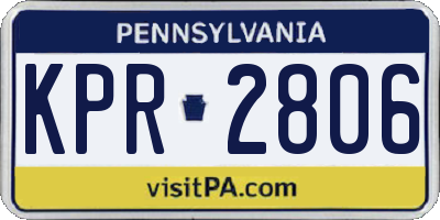PA license plate KPR2806