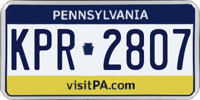 PA license plate KPR2807