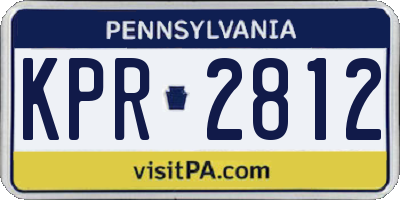 PA license plate KPR2812