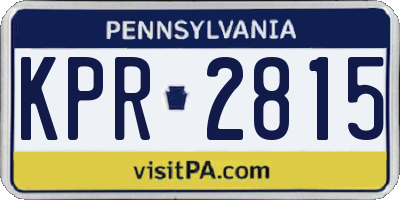 PA license plate KPR2815