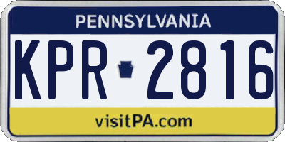 PA license plate KPR2816