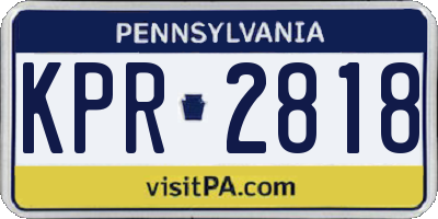 PA license plate KPR2818