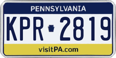 PA license plate KPR2819