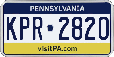 PA license plate KPR2820