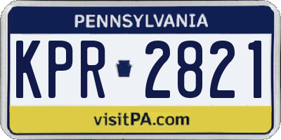 PA license plate KPR2821