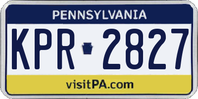 PA license plate KPR2827