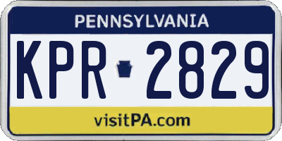 PA license plate KPR2829