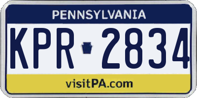 PA license plate KPR2834