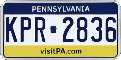 PA license plate KPR2836