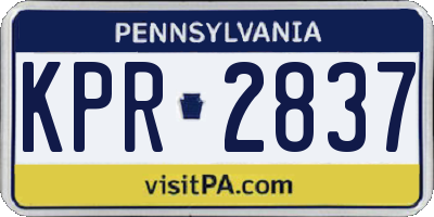 PA license plate KPR2837