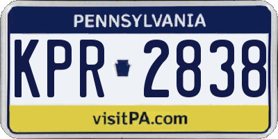 PA license plate KPR2838