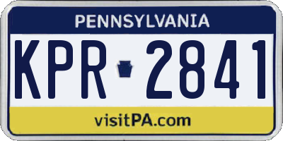 PA license plate KPR2841
